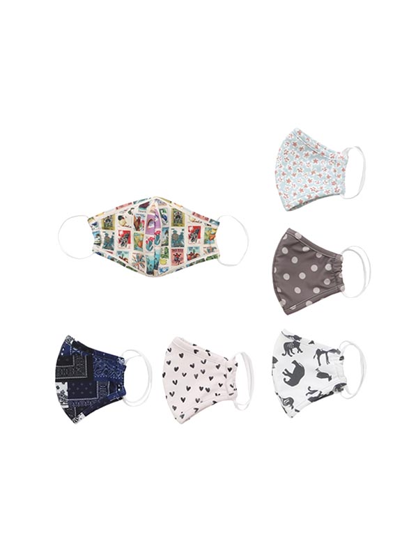 ハンドメイドインナーマスク子供用3枚 迷彩柄 接触冷感 中 折 帽子