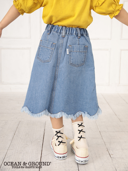 DENIM SCALLOP SKIRT | 子供服のオーシャン＆グラウンド[ocean＆ground