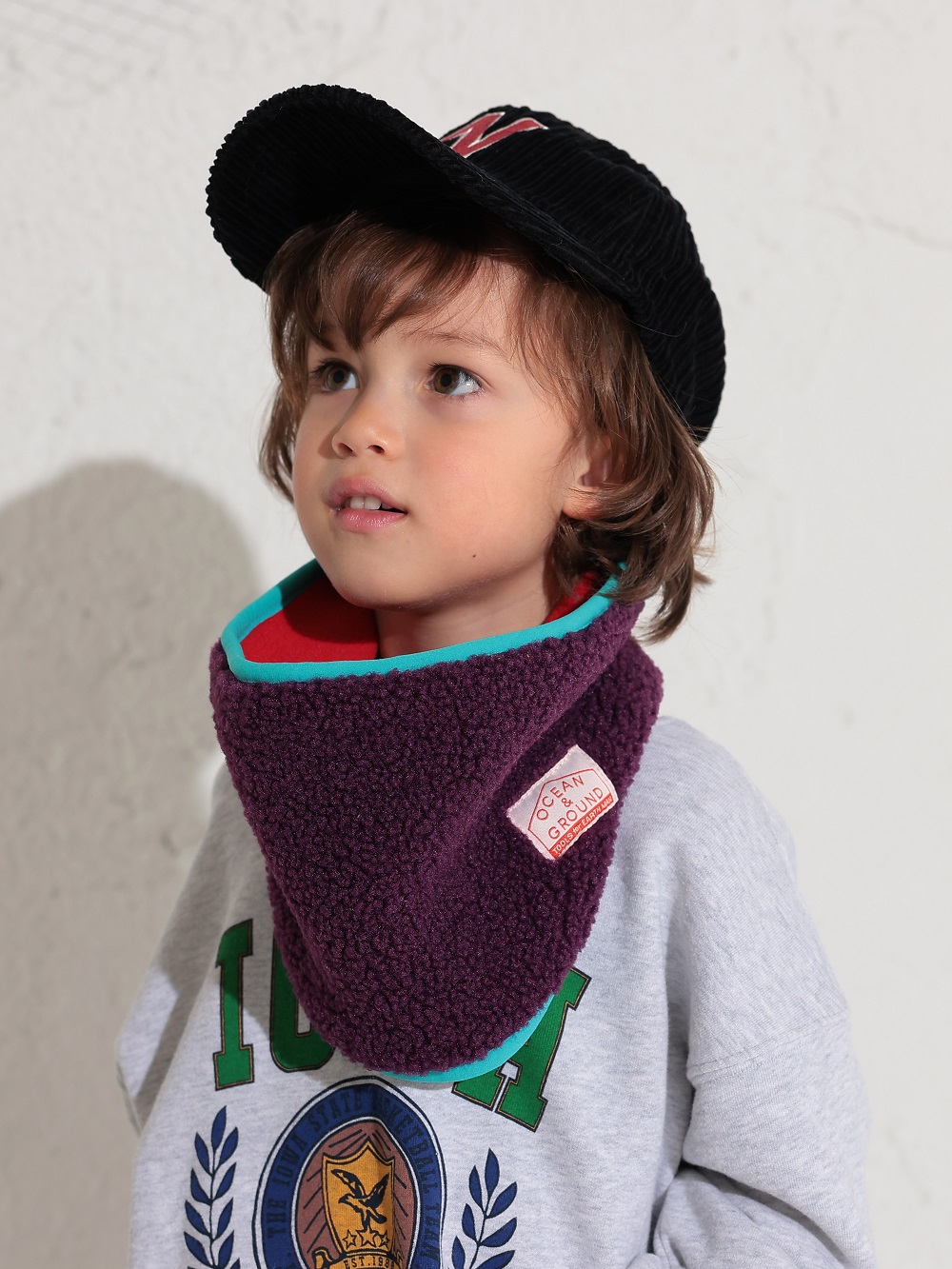 MARK&LONA - TWO-TONE STRIPE NECK & HAND WARMER COMBO