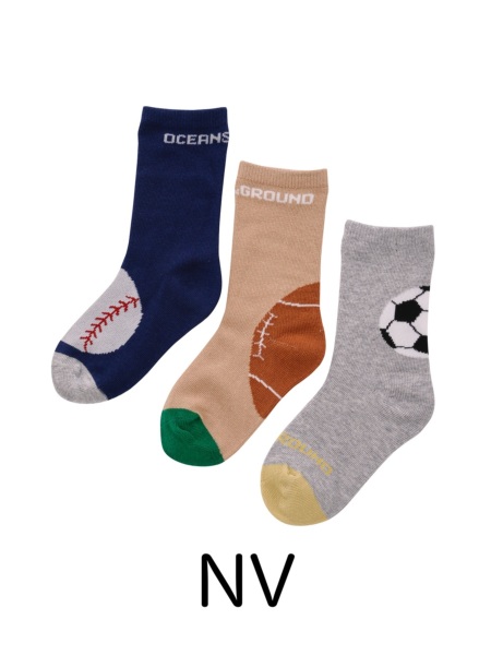 3PﾎﾞｰﾙｹﾞｰﾑｸﾙｰｿｯｸｽSET | 子供服のオーシャン＆グラウンド