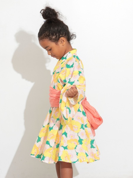 ﾚﾄﾛﾌﾗﾜｰ浴衣ﾐﾆ丈ﾜﾝﾋﾟｰｽ | 子供服のオーシャン＆グラウンド