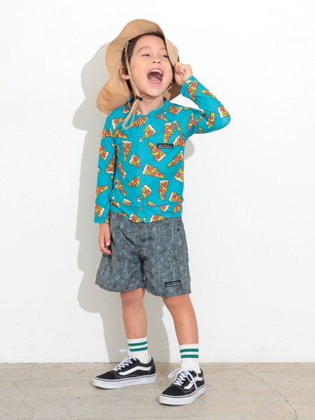 専用！子供服 バイカラーミニ裏毛Tシャツ＋天竺ロゴプリントロンT セット(100