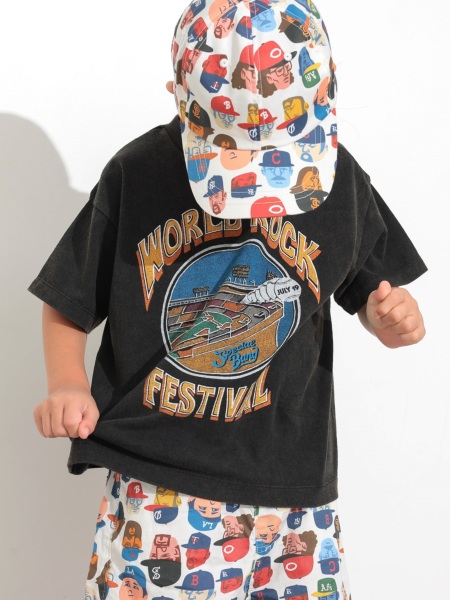 H.esntls ヴィンテージウォッシュ Tシャツ ゆったり プリント ヴィンテージウォッシュロゴTシャツ[品番：XT000013691]｜HOOK