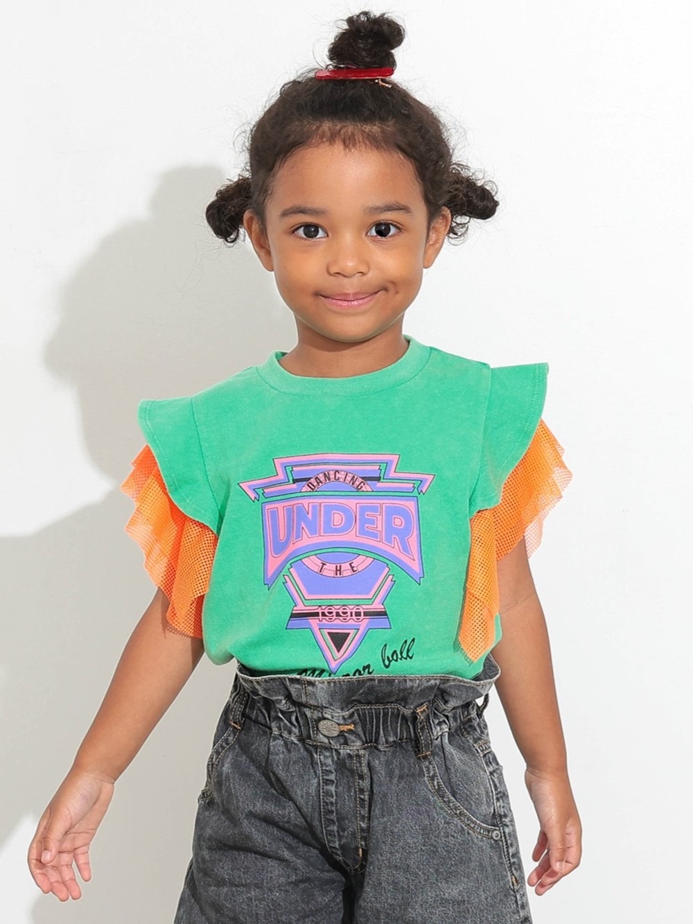 tシャツ プリントメッシュスリーブＴシャツ レディース ﾒｯｼｭｽﾘｰﾌﾞｳﾞｨﾝﾃｰｼﾞｳｫｯｼｭTｼｬﾂ | 子供服のオーシャン＆グラウンド