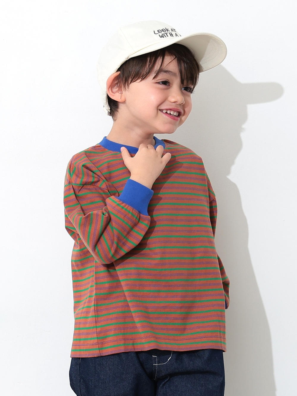 ROTOL ボーダーTシャツ　グリーン Jr.ﾚﾄﾛﾎﾞｰﾀﾞｰTｼｬﾂ | 子供服のオーシャン＆グラウンド