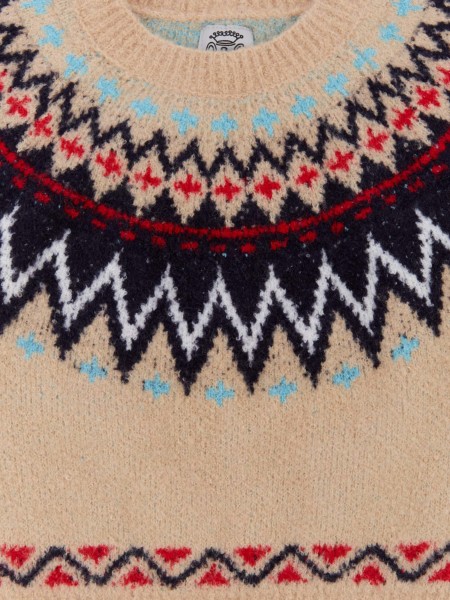 45R フェアアイル　ニットパンツ 　マルチカラー 45R/45rpm フェアアイルのニットパンツ サイズ2 定価42900円 ベージュ