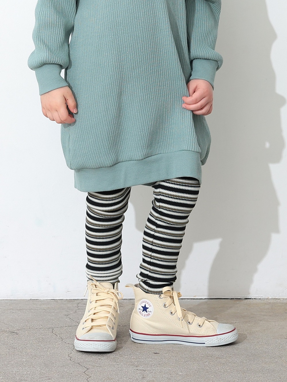 【ONLINE限定】ジェラート３ボーダーワンピース+レギンスSET ｽﾄﾚｯﾁﾜｯﾌﾙﾎﾞｰﾀﾞｰﾚｷﾞﾝｽ | 子供服のオーシャン＆グラウンド