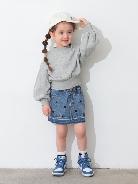 ﾊｰﾄ刺繍ﾃﾞﾆﾑﾐﾆｽｶｰﾄ | 子供服のオーシャン＆グラウンド[ocean＆ground