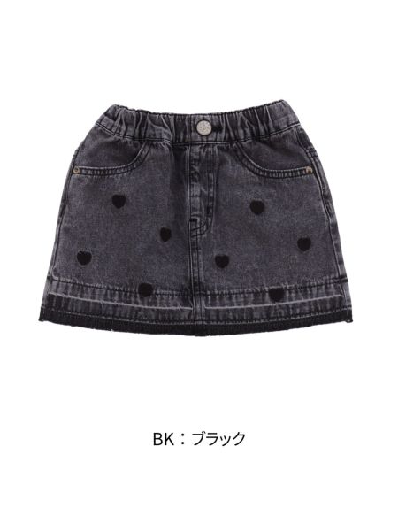 Jr.ﾊｰﾄ刺繍ﾃﾞﾆﾑﾐﾆｽｶｰﾄ | 子供服のオーシャン＆グラウンド 