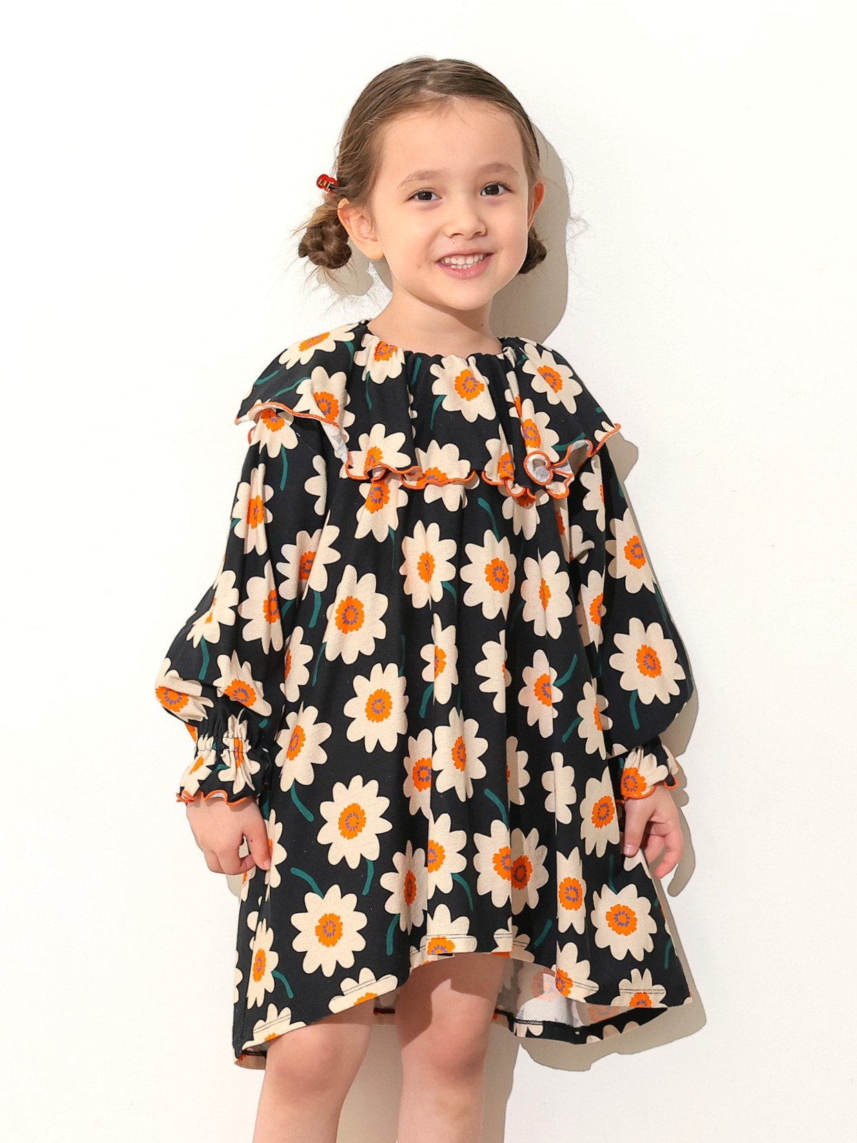 ｿｳｶﾞﾗﾌﾟﾘﾝﾄﾌﾘﾙｶﾗｰﾜﾝﾋﾟｰｽ | 子供服のオーシャン＆グラウンド