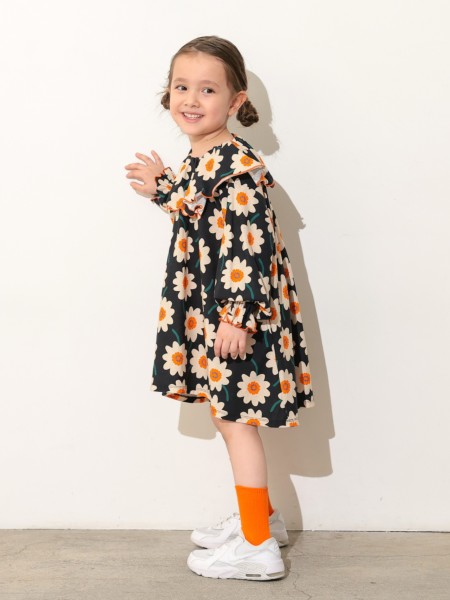 ｿｳｶﾞﾗﾌﾟﾘﾝﾄﾌﾘﾙｶﾗｰﾜﾝﾋﾟｰｽ | 子供服のオーシャン＆グラウンド