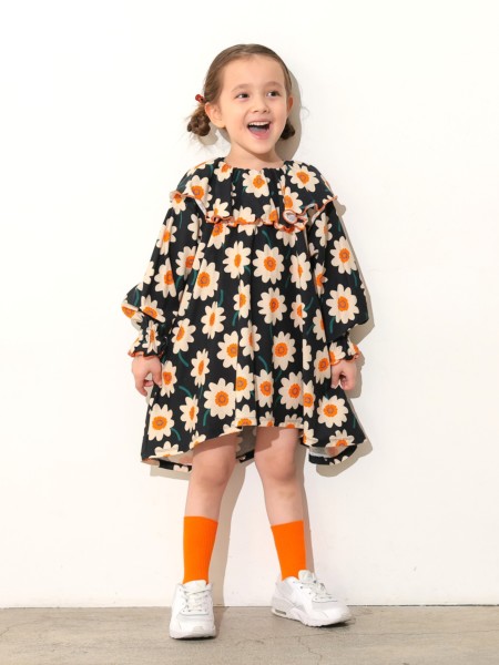 ｿｳｶﾞﾗﾌﾟﾘﾝﾄﾌﾘﾙｶﾗｰﾜﾝﾋﾟｰｽ | 子供服のオーシャン＆グラウンド