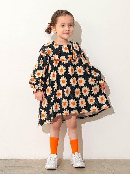 ｿｳｶﾞﾗﾌﾟﾘﾝﾄﾌﾘﾙｶﾗｰﾜﾝﾋﾟｰｽ | 子供服のオーシャン＆グラウンド