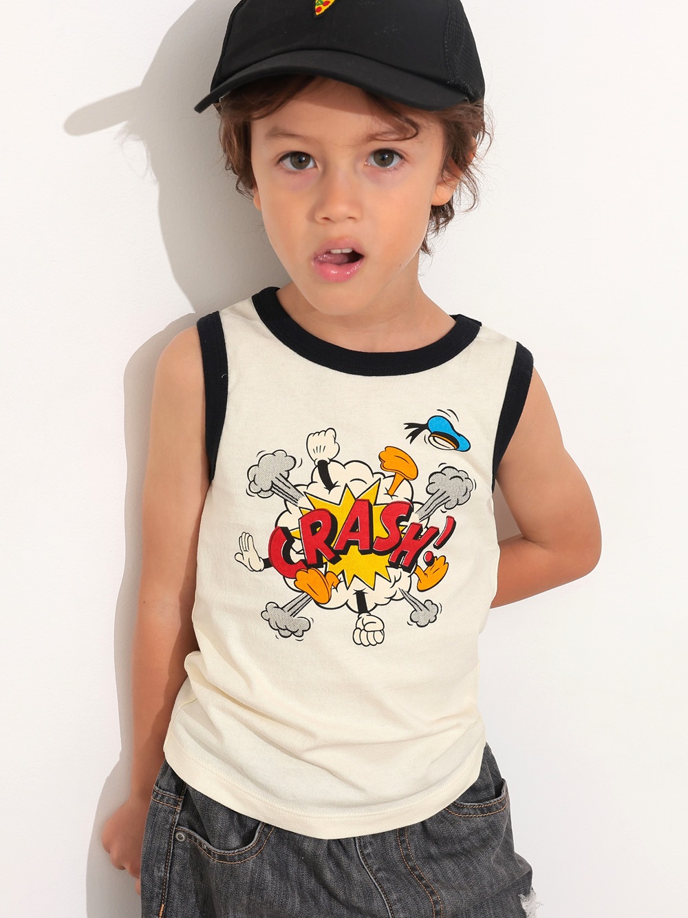 アートプリント プリーツタンクトップ サイズ3 NICE FIGHT！ﾌﾟﾘﾝﾄﾀﾝｸﾄｯﾌﾟ | 子供服のオーシャン＆グラウンド