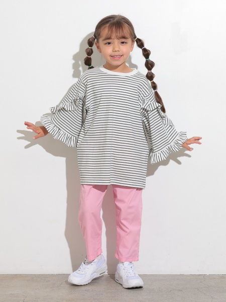 8分袖ﾌﾘﾙﾎﾞｰﾀﾞｰT | 子供服のオーシャン＆グラウンド