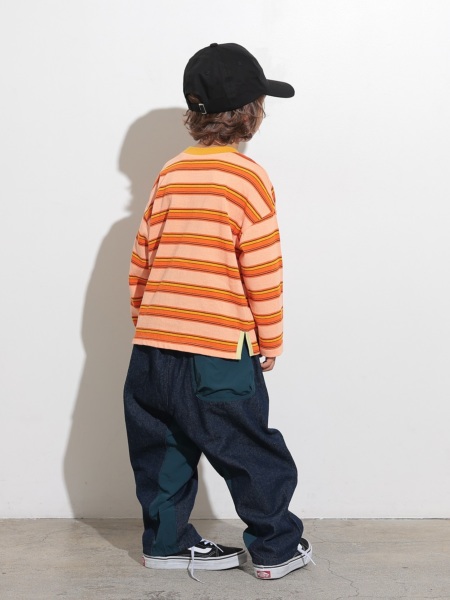 Jr.ﾏﾙﾁﾎﾞｰﾀﾞｰｻｲﾄﾞｽﾘｯﾄﾛﾝT | 子供服のオーシャン＆グラウンド