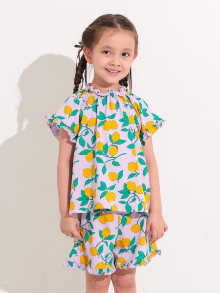 GIRL'Sﾌﾘﾙｿｳｶﾞﾗ半袖ﾊﾟｼﾞｬﾏ | 子供服のオーシャン＆グラウンド