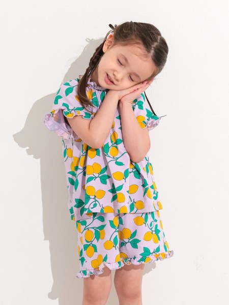 GIRL'Sﾌﾘﾙｿｳｶﾞﾗ半袖ﾊﾟｼﾞｬﾏ | 子供服のオーシャン＆グラウンド