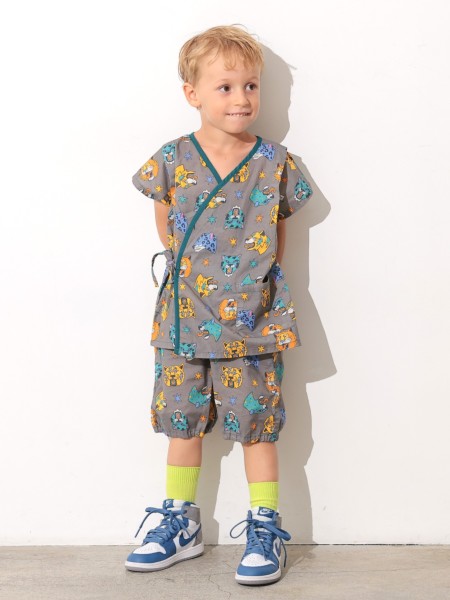 甚平ドレス　オーダー受付中　2m50cmヨーヨー水色地入荷 ﾊﾟｲﾋﾟﾝｸﾞﾜｲﾄﾞ甚平ｽｰﾂ | 子供服のオーシャン＆グラウンド[ocean＆ground