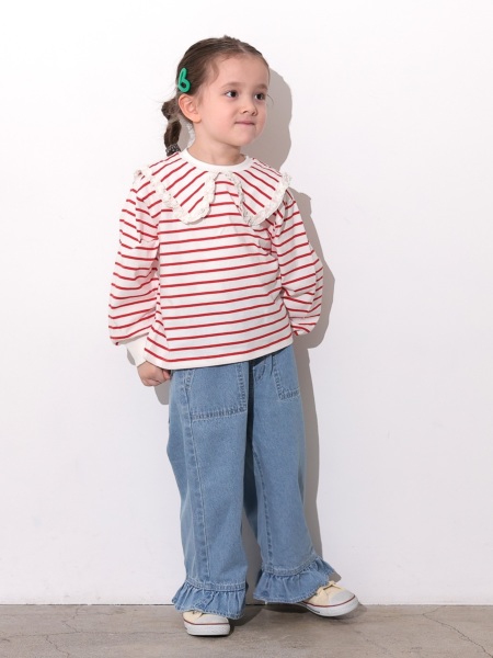 ｾｰﾗｰｶﾗｰﾎﾞｰﾀﾞｰﾛﾝT | 子供服のオーシャン＆グラウンド[ocean＆ground