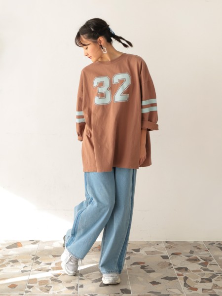 Jr.ﾅﾝﾊﾞﾘﾝｸﾞﾋﾞｯｸﾞﾛﾝT | 子供服のオーシャン＆グラウンド[ocean＆ground