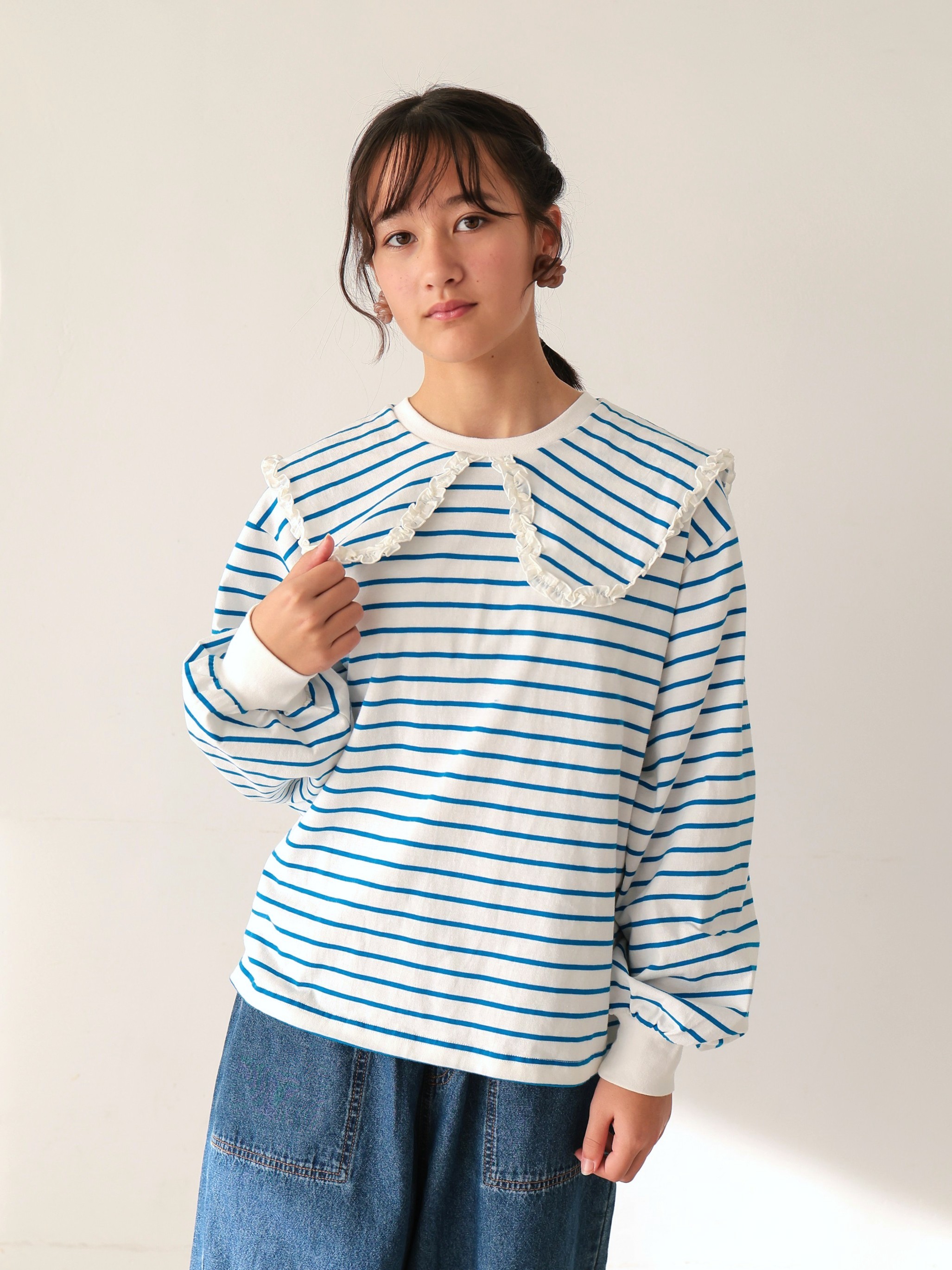 Jr.ｾｰﾗｰｶﾗｰﾎﾞｰﾀﾞｰﾛﾝT | 子供服のオーシャン＆グラウンド[ocean＆ground