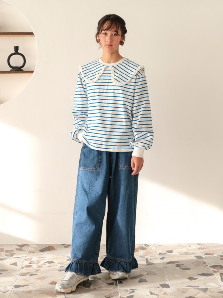 Jr.ｾｰﾗｰｶﾗｰﾎﾞｰﾀﾞｰﾛﾝT | 子供服のオーシャン＆グラウンド[ocean＆ground