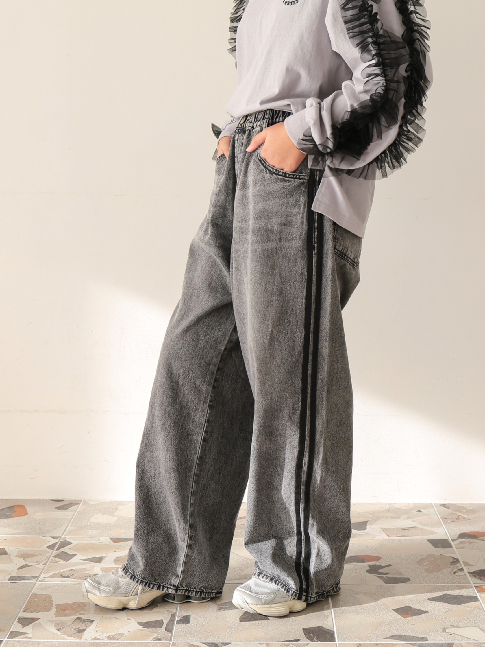 Jr.ｻｲﾄﾞﾗｲﾝﾃﾞﾆﾑﾊﾟﾝﾂ | 子供服のオーシャン＆グラウンド[ocean＆ground